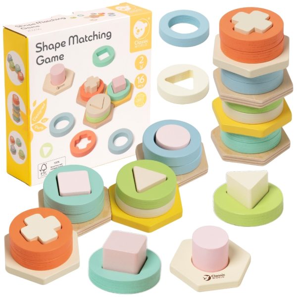 CLASSIC WORLD Montessori Shape and Color Sorter Puzzle Tower