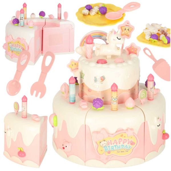 Gimtadienio tortas sukrauti pjaustymo Velcro muzikos šviesos virtuvė 16 vienetų rožinėŽaislai/Vaikų žaislai/Vaikų virtuvės reikmenys Gimtadienio tortas sukrauti pjaustymo Velcro muzikos šviesos virtuvė 16 vienetų rožinė
