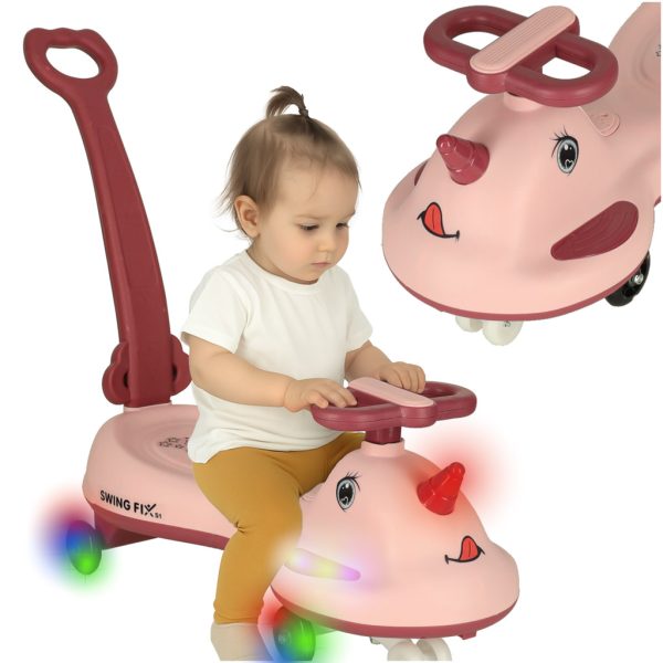 LED Swing FIX S1 gravitacinis paspirtukas su rankena rožinis max 65kgŽaislai/nešioklės ir stumtukai LED Swing FIX S1 gravitacinis paspirtukas su rankena rožinis max 65kg