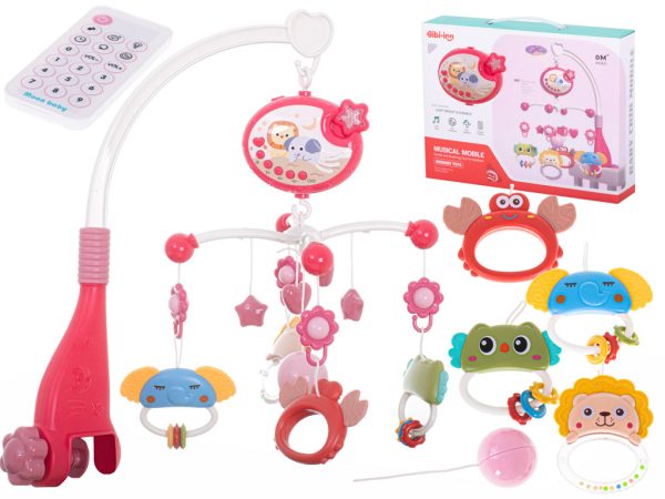 "Lullaby" žvaigždžių dizaino karuselė rožinė + nuotolinio valdymo pultas
