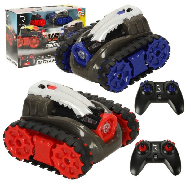 RC nuotolinio valdymo vikšriniai automobiliai REVOLT TG1004T Koviniai tankai Lazerio dvikova 2