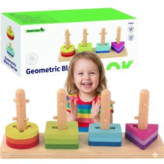 TOOKY TOY Shape Sorter with Colorful Montessori Blocks