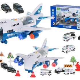 Transporterio lėktuvas + 6 automobiliai policijos šonas/priekyje