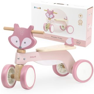 VIGA PolarB Wooden Fox Ride-On with Soft Wheels