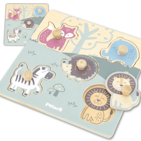 VIGA PolarB Wooden Puzzle Animals with Pins