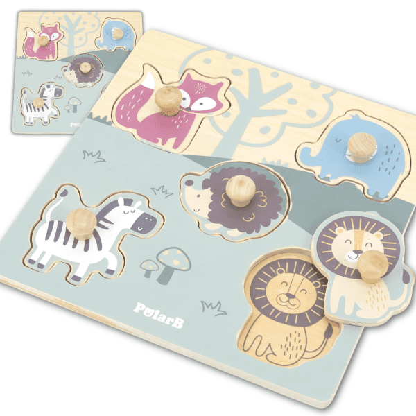 VIGA-PolarB-Wooden-Puzzle-Animals-with-Pins VIGA PolarB Wooden Puzzle Animals with Pins