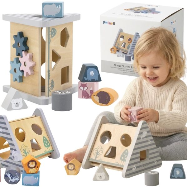 VIGA-PolarB-Wooden-Pyramid-Block-Sorter-Puzzle VIGA PolarB Wooden Pyramid Block Sorter Puzzle