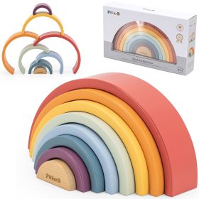 VIGA PolarB Wooden Rainbow Puzzle Creative Montessori Blocks