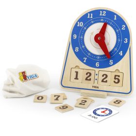 VIGA-Wooden-Clock-Learning-Time-Clock-Montessori VIGA Wooden Clock Learning Time Clock Montessori