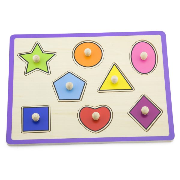 VIGA-Wooden-Colorful-Puzzle-with-Pins-Shapes VIGA Wooden Colorful Puzzle with Pins Shapes