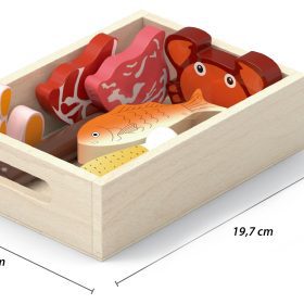 VIGA-Wooden-Food-Box-Set-for-Breakfast-Fish-Meat-Dairy-3 Dairy