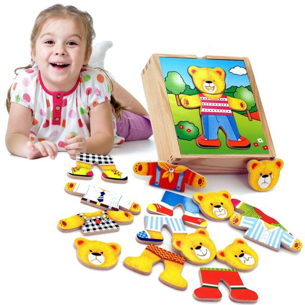 VIGA-Wooden-Puzzle-Educational-Puzzle-Dress-Up-the-Teddy-Bear-Boy VIGA Wooden Puzzle Educational Puzzle Dress Up the Teddy Bear Boy