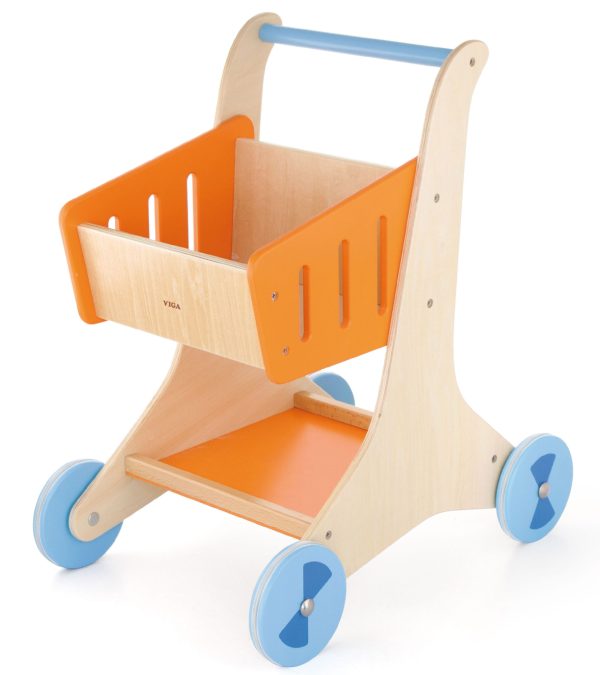 VIGA Wooden Shopping Cart