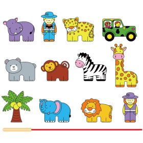 VIGA-Wooden-Threading-Game-Intertwining-Blocks-Safari-ZOO-Montessori-2