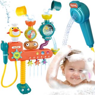 WOOPIE BABY Bath Toy Faucet Shower Fountain Overflow Duck