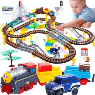 WOOPIE Electric Train 2in1 Race Track Train Viaduct Car XXL 192 pcs.