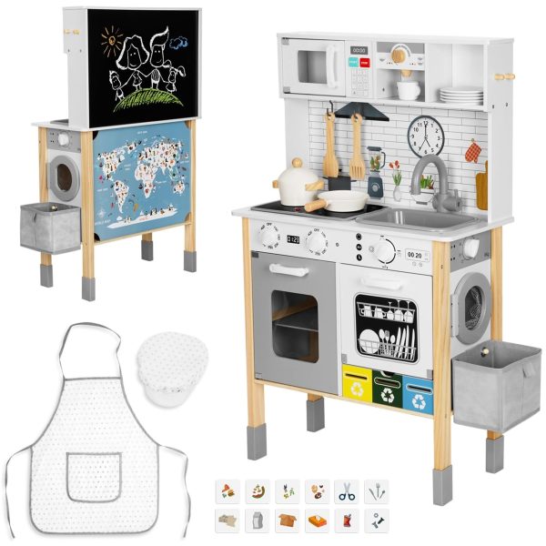 WOOPIE GREEN 9-in-1 Wooden Interactive Kitchen with Washing Machine and Whiteboard