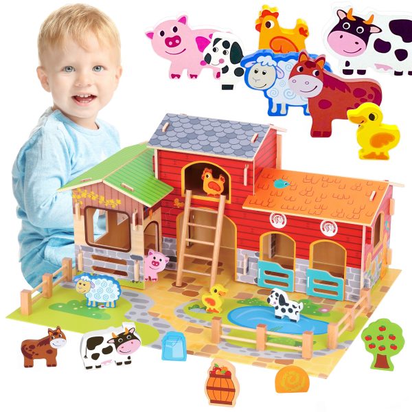 WOOPIE-GREEN-Mega-Farm-Animal-Figures-Stable-Cowshed-Henhouse-18-pcs WOOPIE GREEN Mega Farm Animal Figures Stable Cowshed Henhouse 18 pcs.
