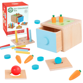 WOOPIE-GREEN-Wooden-Educational-Drawer-4-in-1-Montessori-Sorter-Carrot-Game-FSC WOOPIE GREEN Wooden Educational Drawer 4-in-1 Montessori Sorter Carrot Game FSC