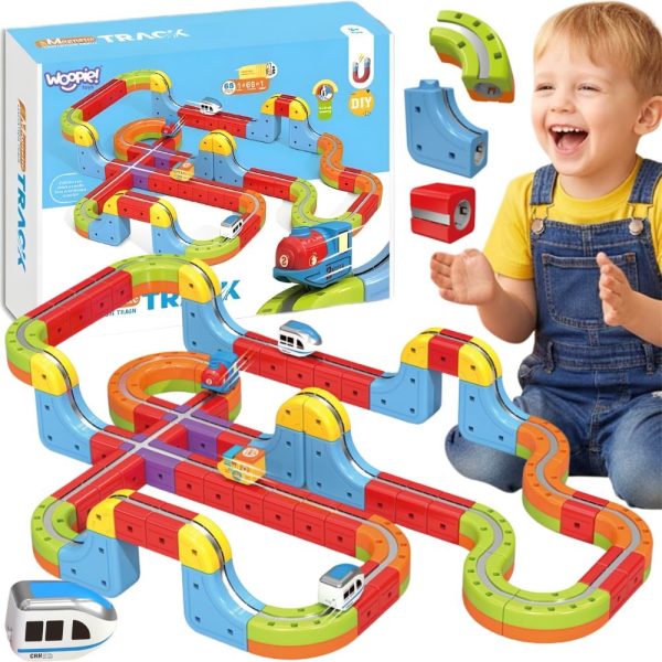 WOOPIE Magic Cube Train Construction Blocks Anti-Gravity Magnetic Track 68pcs.