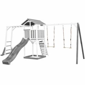 AXI Wooden Playground Tower with Double Swing