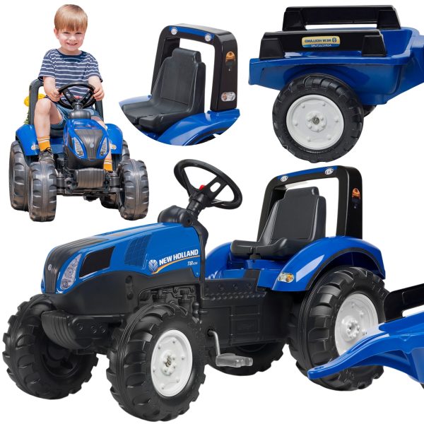 FALK-New-Holland-T8-Pedal-Tractor-with-Trailer-3-7-years FALK New Holland T8 Pedal Tractor with Trailer 3-7 years