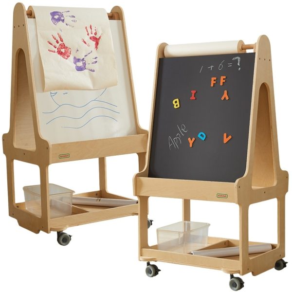 MASTERKIDZ-Double-Sided-Dry-Erase-Board-3-in-1-Easel-on-Wheels MASTERKIDZ Double-Sided Dry Erase Board 3-in-1 Easel on Wheels