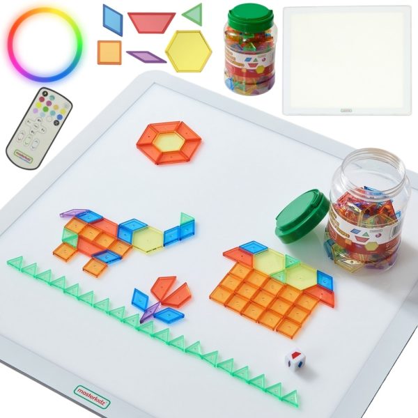 MASTERKIDZ-Square-LED-Light-Panel-Colorful-Montessori-Mosaic-Blocks-140-pcs MASTERKIDZ Square LED Light Panel Colorful + Montessori Mosaic Blocks 140 pcs.