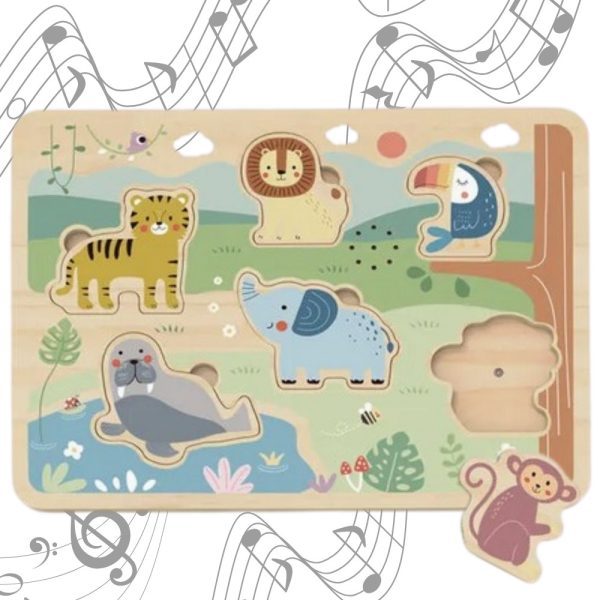 TOOKY-TOY-Wooden-Puzzle-Montessori-Interactive-Sound-Puzzle-Wild-Animals-Safari TOOKY TOY Wooden Puzzle Montessori Interactive Sound Puzzle Wild Animals Safari