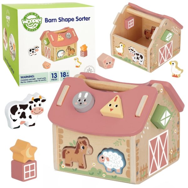 WOOPIE-GREEN-Wooden-Farm-Shape-and-Color-Sorter-13-pcs WOOPIE GREEN Wooden Farm Shape and Color Sorter 13 pcs.