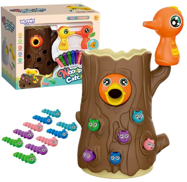WOOPIE Magnetic Arcade Game Catch the Bug 2 Woodpeckers + 10 Bugs