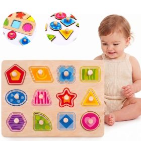 TOOKY TOY Puzzle Montessori Shape Learning Puzzle with Pushpins