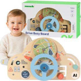 TOOKY-TOY-Wooden-Educational-Steering-Wheel-3 TOOKY TOY Wooden Educational Steering Wheel 3+