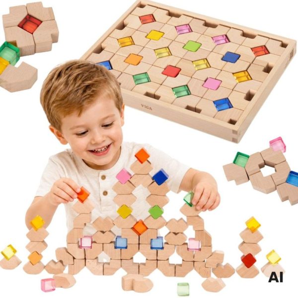 VIGA-Wooden-Acrylic-Light-Blocks-Construction-66-pcs-18m VIGA Wooden Acrylic Light Blocks Construction 66 pcs 18m+