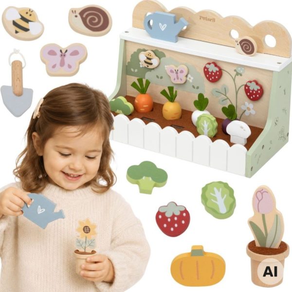 VIGA Wooden Garden for the Little Gardener 22 pcs.