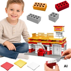 WOOPIE-Construction-Set-Fire-Station-Truck-140-pieces-for-Kids WOOPIE Construction Set Fire Station Truck 140 pieces for Kids