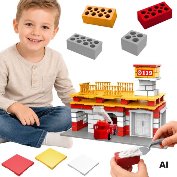 WOOPIE-Construction-Set-Fire-Station-Truck-140-pieces-for-Kids WOOPIE Construction Set Fire Station Truck 140 pieces for Kids