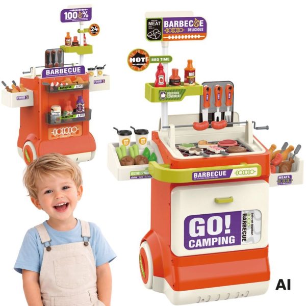 WOOPIE-Interactive-BBQ-Grilling-Cart-51-piece-Grill-Stand-Real-Grilling-Effects WOOPIE Interactive BBQ Grilling Cart 51-piece Grill Stand Real Grilling Effects
