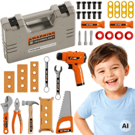 WOOPIE-Tool-Set-in-a-Case-45-Pieces-for-Little-Handyman-Battery-Powered-Drill-and-Light WOOPIE Tool Set in a Case 45 Pieces for Little Handyman Battery-Powered Drill and Light
