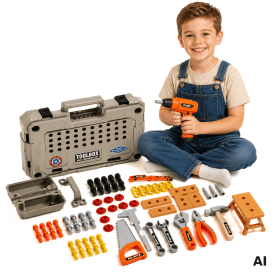 WOOPIE-Tool-Set-in-a-Case-78-Pieces-for-Little-Handyman-Battery-Powered-Drill-and-Light WOOPIE Tool Set in a Case 78 Pieces for Little Handyman Battery-Powered Drill and Light